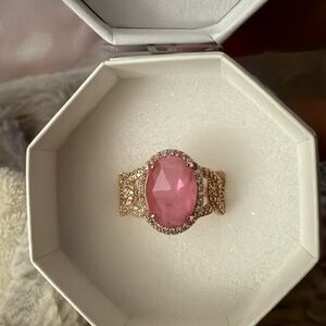 Rose Gold Pink Gemstone Ring